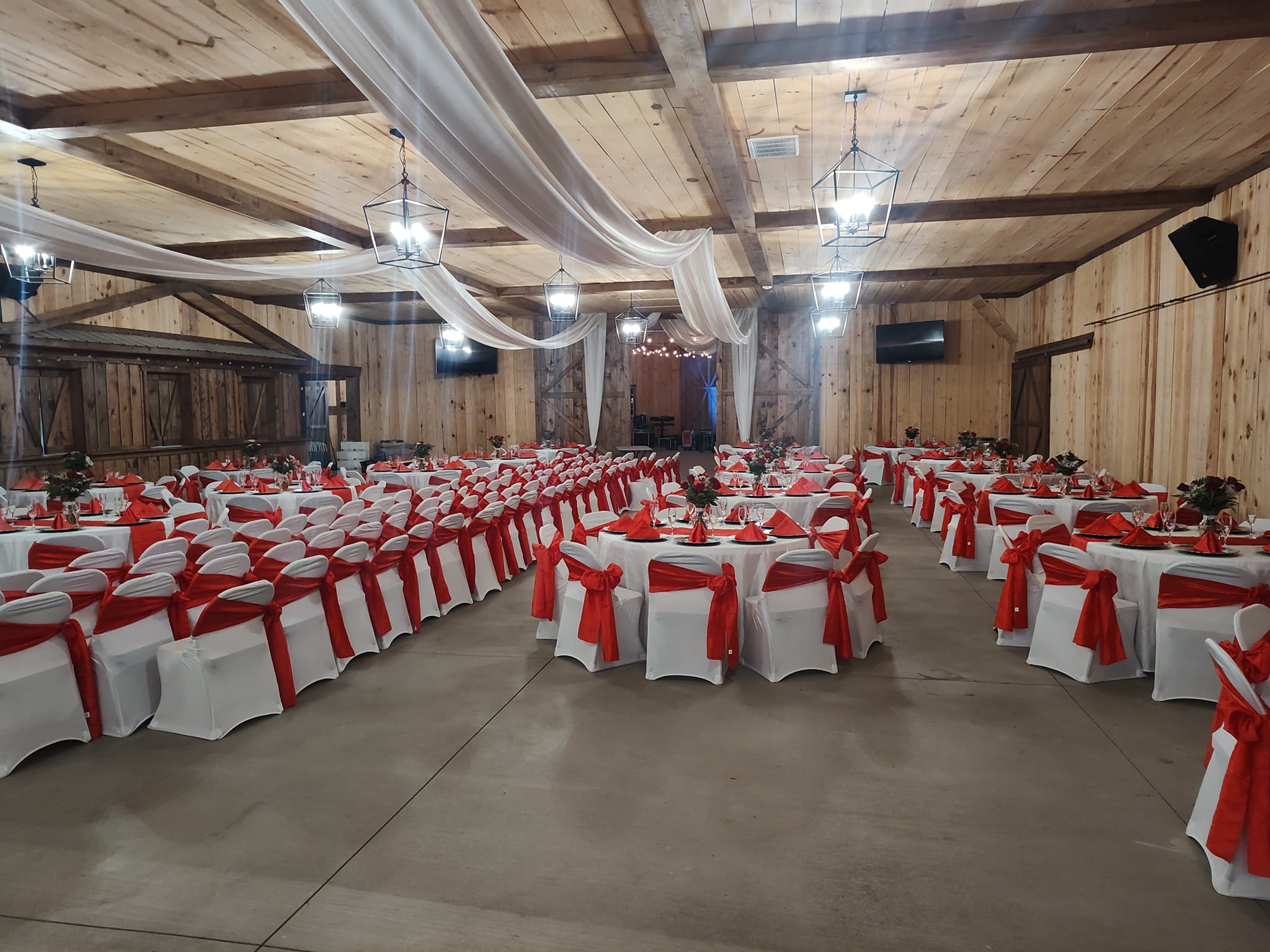 Dutch barn dining setup for private events